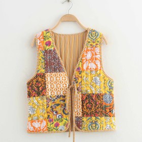 Resim CT008995DAA, Polyester Kolsuz Kardigan, V-Yaka, Kşıl Stil, Bağlantı Ön, Tüm Mevsim, Yetişkin, Dokuma Kumaş 
