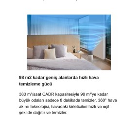 Resim Philips 98 M2 Etki Güçlü Wi-Fi Bağlantılı Hava Temizleyici Sigara Dumanı ve Kötü Kokuları Hızla Süzen Aktif Karbon Filtreli Cihaz +Hava Nemlendirici 