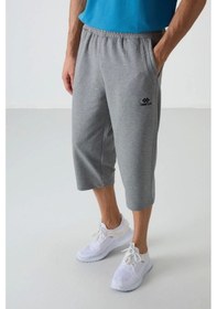 Resim Joma Tommy Lıfe Gri Melanj Pamuklu Yumuşak Dokulu Standart Fit Nakışlı Erkek Kapri - 83102 GRİ 