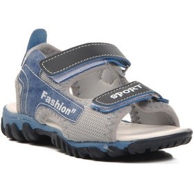 Resim Lacivert Mavi Erkek Çocuk Düz Sandalet 24-410 P Lacivert-Mavi 