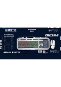 Resim Poly Gold PG-8018 K18 USB Işıklı Klavye Ve Mouse Seti 