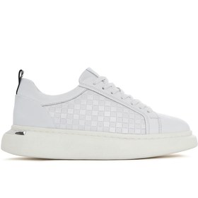 Resim Derimod Erkek Beyaz Bağcıklı Kalın Tabanlı Deri Sneaker 25SFD641418 
