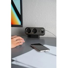 Resim Storemax Brennensthul Estilo Duplex Serisi 9 Soketli Typ-C ve USB Li 19.500 Amper Akım Korumalı 2 Metre Kablolu Masa Üstü Priz 