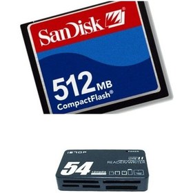 Resim Sandisk Compact Flash 512 MB Hafıza Kartı - USB 2.0 CF Kart Okuyucu 