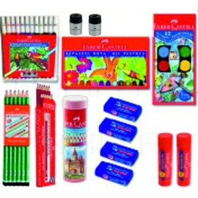 Resim Faber Castell 14 Parça Set Okul Kırtasiye Boya Kalem Silgi Açacak 