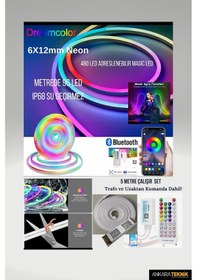 Resim Piksel Neon Led 6x12mm 5 Metre Hazır Kumandalı Set/ Ip68 Koruma RGB 