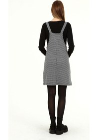 Resim Luvmabelly Myra6300 Kışlık Kazayağı Desen Hamile Jile Elbise -siyah-siyah 