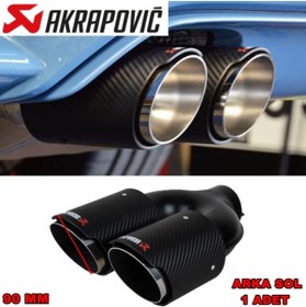Resim Akrapovic Akrapoviç Karbon Krom Egzoz Ucu Çift Çıkışlı 90mm Arka Sol 1 Adet 