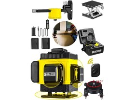 Resim Graizer Alman 128 Vf 12 Köşe Otomatik Hizalama Lazer Metre 360 Derece Yatay Dikey Çapraz Kumandalı Çantalı 