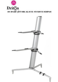 Resim Driton Ds-19 Gri Profesyonel Çift Katlı Ultimate Org Standı Sehpası 