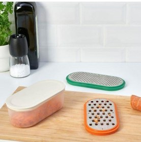 Resim Kapaklı,Hazneli Rende MeridyenDukkan 2 Farklı Boyutlu Saklama Kapaklı Rende Çelik 