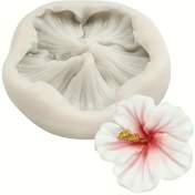 Resim Silikon Hibiskus Çiçek Kalıbı, 5 Çiçekli Çiçek Şekli, Esnek ve Dayanıklı DIY El Sanatları Aracı, 1 adet - Sabun Yapımı, Mum Yaratımı ve Dekorasyon için Mükemmel 