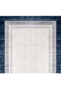 Resim Verrino Halı Silver 005 Serisi Akrilik Salon Oturma Odası Halısı Krem - Lacivert 