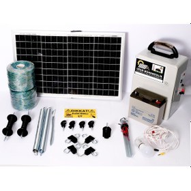 Resim Elektrikli Çit 24ah Set-6 Domuz Kovucu Cihazı 50 Watt Panel 1000 