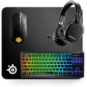 Resim Steelseries Glow Up Bundle Arctis 1-Rival 3-Apex 3-Tkl Qck 4'lü Set Siyah 