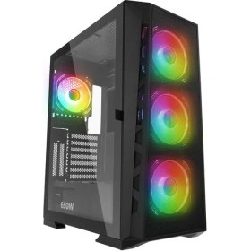 Resim Rampage Glare Mesh Siyah 4X120MM Argb Fanlı 650W 80PLUS Midt Atx Gamıng Kasa 