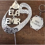 Resim Olur O Zaman Kişiye Özel Anahtarlıklı Vav Harfi 