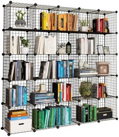 Resim Konfeksiyon-Market 25 Bölmeli Metal Portatif Kitaplık Raf Dolap Organizer 
