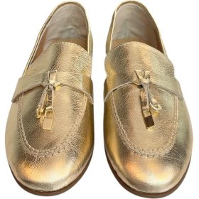 Resim Gold Deri Loafer 