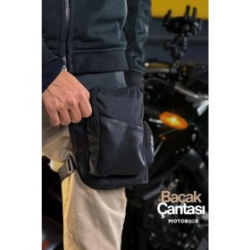 Resim Motobros X-67 Motosiklet Bacak Çantası Karbon Motorcu Çantası Motosiklet Çantası 3 Gözlü 