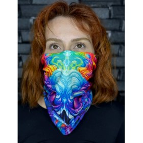 Resim Motobros Renkli Canavar Desenli Baf Buff Bandana Boyunluk 