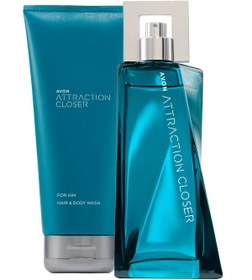Resim Avon Attraction Closer Erkek Parfüm ve Saç Vücut Şampuanı Paketi 