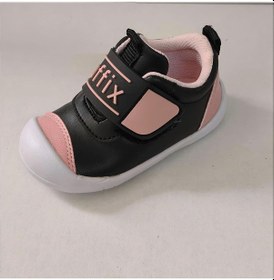 Resim Papucumun Dünyası Ortopedik İlk Adım Bebek Ayakkabısı Renkli Bebek Spor Babet Yürüme Ayakkabısı Siyah - Pembe 