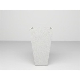 Resim Nuano Consept Konik Serisi Köşeli Saksı Beyaz 25x40 