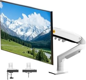 Resim NB North Bayou Monitör Masası Montaj Standı Tam Hareketli Döner Monitör Kolu Gaz Yaylı 17-30''Monitörler için (2 kg - 9 kg arasında) Bilgisayar Monitör Standı F80 (Beyaz) 