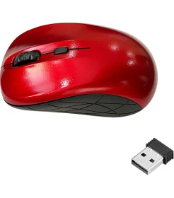 Resim Wozlo WZ-2818 Wireless 1600 Dpı Kablosuz Optik Mouse Rubber Kaplama - Kırmızı 