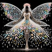 Resim Kelebek Bale Kızı 5D DIY Elmas Boyama Seti|Özel Şekilli Kristal Matkap Uçları|Kısmi Elmas Tuval|Düzensiz Elmaslar|Çerçevesiz Duvar Dekorasyonu 