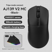 Resim AJAZZ Orijinal Yeni AJ139 V3 Üç Modlu Kablosuz Fare, Şarj İstasyonu ile, 3311 Çip, 500mAh Uzun Pil Ömrü, Yeniden Şarj Edilebilir Alıcı & Şarj Tabanı, Ev ve Ofis Kullanımı, Hafif Tasarım, Ergonomik Yapı, Hassas Takip, Güvenilir Yapım, Optik Fare, Teknoloji Tutkunları ve Profesyoneller İçin 