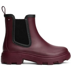 Resim Tommy Hilfiger Flag Ankle Raınboot Warm Kahverengi Kadın Yağmur Botu 000000000102265826 Kahverengi 