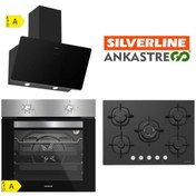 Resim Inox Siyah Ankastre Set 5 Yıl Garanti (3457 Soho 60+Cs5365B01+Bo6501X01) Silverline