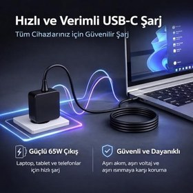 Resim Notebook Adaptör - PRS-082 - Type-C Uçlu - Matebook M5 - Type-C - USB-C - Muadili ile uyumlu 