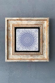 Resim Oscar Stone Decor Nazar Boncuğu Çerçeveli Taş Duvar Dekoru 20X20 Cm Cdd-40-1028 