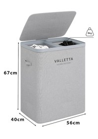 Resim Valletta Paloma 100l Çift Bölmeli Katlanabilir Çamaşır Sepeti 