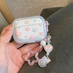 Resim Beş Köşeli Yıldız Desenli TPU Koruyucu Kılıf - for AirPods 1/2/3/4/Pro/Pro 2 Kulaklık Kutusu İçin Uygun 