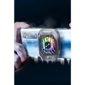 Resim Gaming Telefon Hava Soğutma Fanı Radyatör Fan Rgb LED Telefon Soğutucu Tak Çalıştır E Sporcu Fan 
