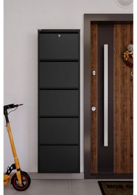 Resim Ceha Kilitli 5'li Metal Ayakkabılık - Siyah K.AYK-5 /AB9005/KL Siyah 