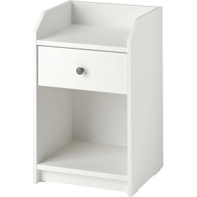 Resim Komodin, Beyaz Renk Meridyendukkan 40x36 Cm 1 Adet Çekmece-2 Adet Açık Depolama Alanı Yatak Odası Mobilyası 