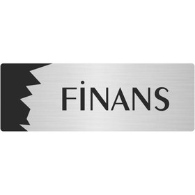 Resim Özarslan Dizayn Metal Departman Kapı İsimliği, Yönlendirme levhası Finans 10X20 Cm Gümüş Renk 