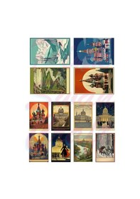 Resim Vintage Travel Seti Rusya Etiket Seti, Bullet Journal, Scrapbook, Planlayıcı, Ajanda Diğer 