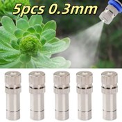 Resim 5 Adet 0.3mm Bahçecilik Sulama Parlama Nozulu, Yeni Hızlı İtme 8mm Püskürtme Başlığı, Düşük Basınçlı Su Suyu Atomizasyon Sistemi için 