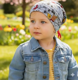 Resim Babygiz Kız Erkek Bebek 4 Mevsim %100 Pamuklu Penye ip detaylı Şapka Bere 