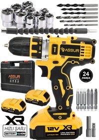 Resim Assur ASR032 12V Çift Akülü Vidalama Sarı 