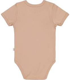 Resim Civil Baby Düz Renkli Kısa Kol 1-3 Yaş Çıtçıtlı Badi - Kahverengi - Sütlü Kahve / 2-3 Yaş 