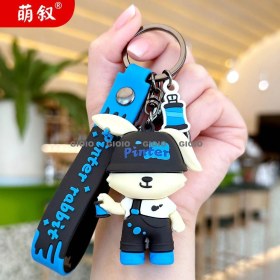 Resim Silver1 Elbise Bez Kumaş Anahtarlık Çanta Çekicilik Karikatür Bebek Araba Çekicilik Zarif Kolye (Yurt Dışından) 