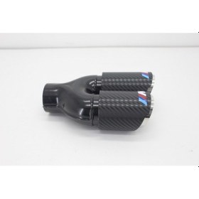 Resim Akrapoviç Çiftli Karbon Egzoz Ucu M Logolu 2x76 Parlak Sol 