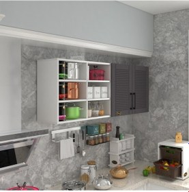 Resim Kenzlife Hazır Mutfak Dolabı Patlıcan90 Gri Mod2 90 160 32 Mebran Kapak Suntalam Gövde Beyaz 